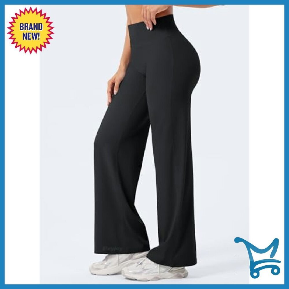High Waist Wide Leg Sweatpants Stretch Casual Straight Leg - Picture 6 of 8